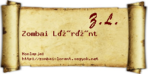 Zombai Lóránt névjegykártya